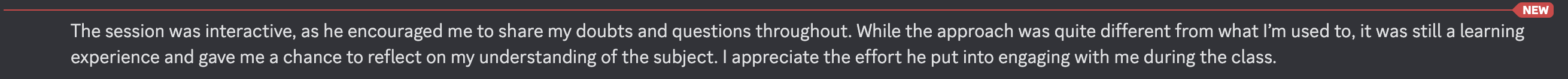 Testimonial from Tejas