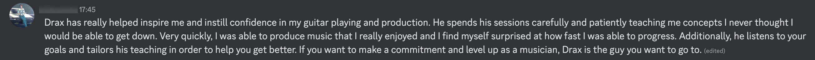 Testimonial from Trueno